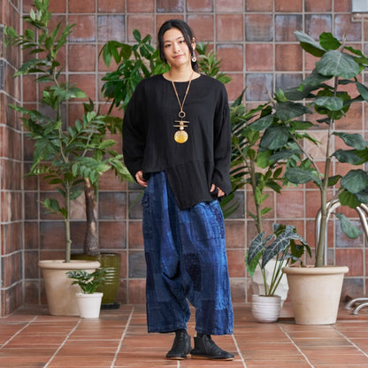 Cotton Double Gauze Asymmetrical Hem Pullover