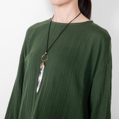Cotton Double Gauze Asymmetrical Hem Pullover
