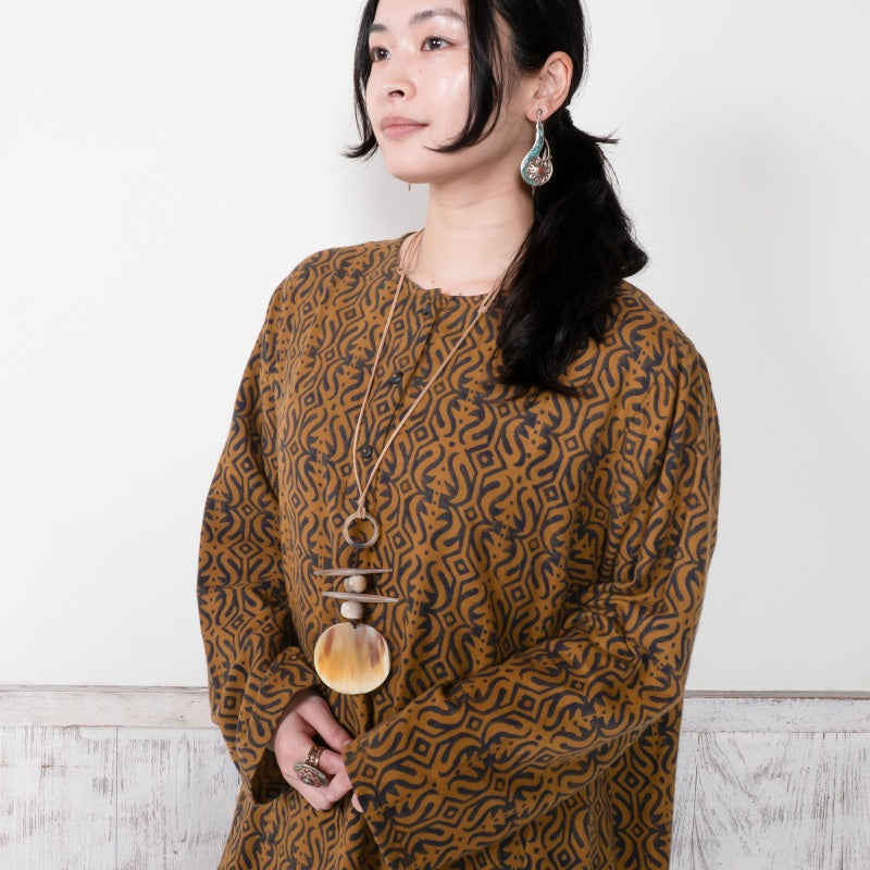 Cotton Block Print Kurta Pullover