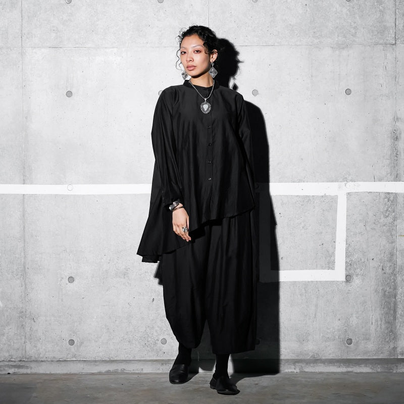 Cotton Silk Tuck Pants