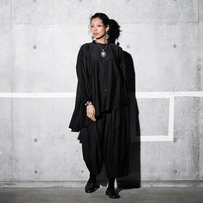 Cotton Silk Tuck Pants