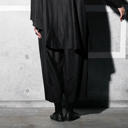 Cotton Silk Tuck Pants