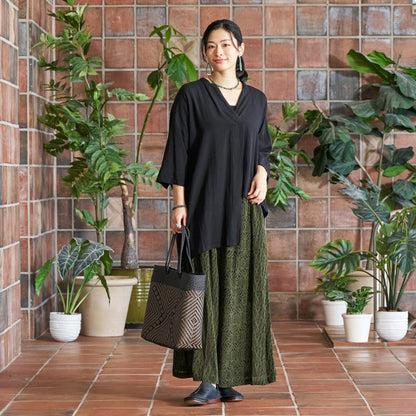 Block Print Combo Wide Pants
