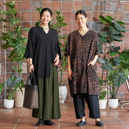 Block Print Combo Wide Pants