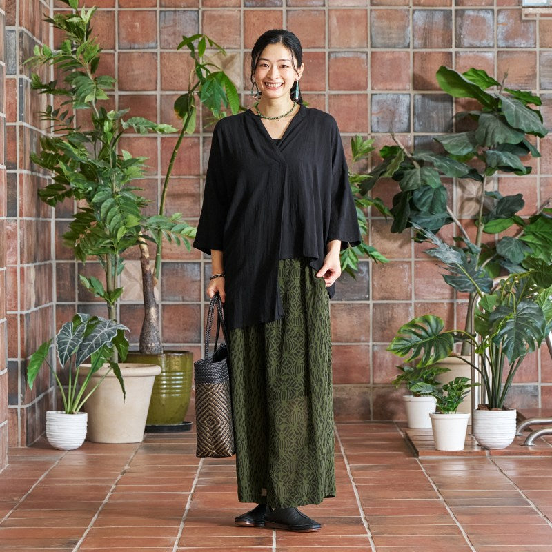 Block Print Combo Wide Pants