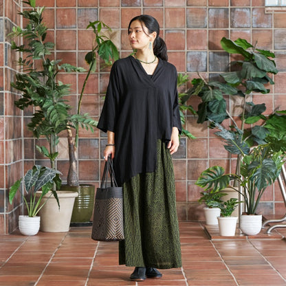 Block Print Combo Wide Pants