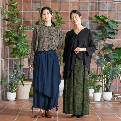 Block Print Combo Wide Pants