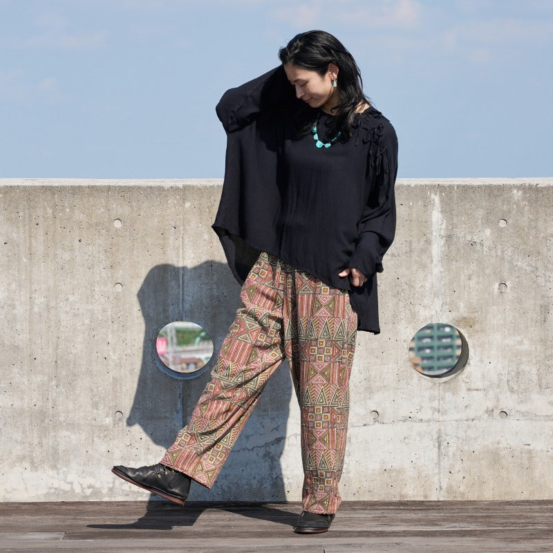 Geometric Triangle Square Print Pants