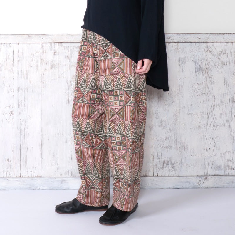 Geometric Triangle Square Print Pants
