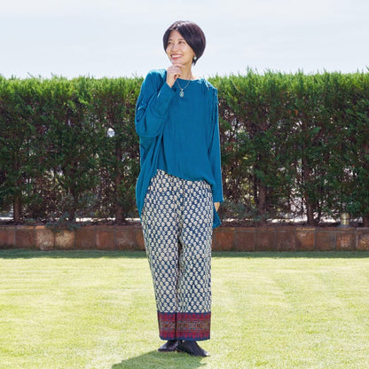 Afghan Style Embroidery + Print Pants