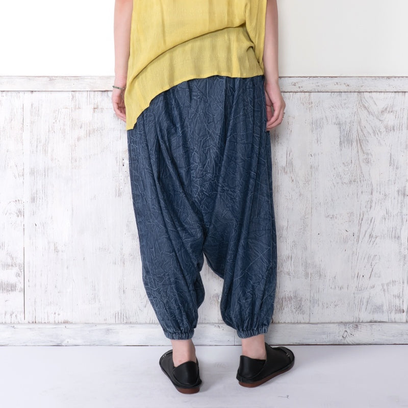 Crushed Denim Sarouel Pants