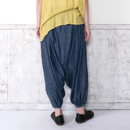 Crushed Denim Sarouel Pants