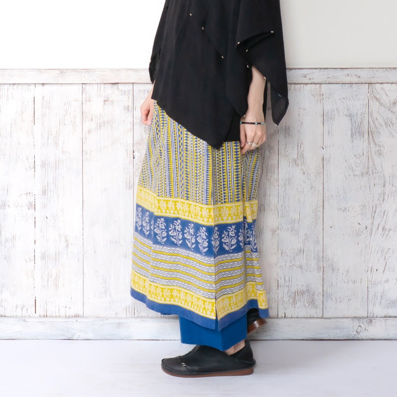 Bagru Panel Print Skirt Pants