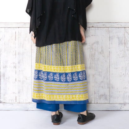Bagru Panel Print Skirt Pants