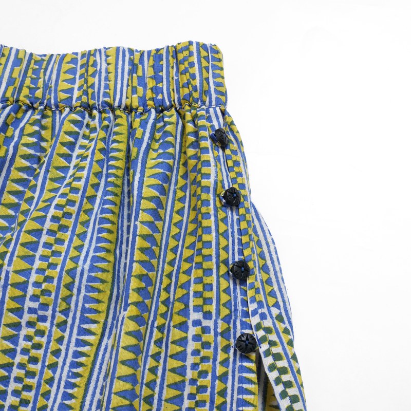 Bagru Panel Print Skirt Pants