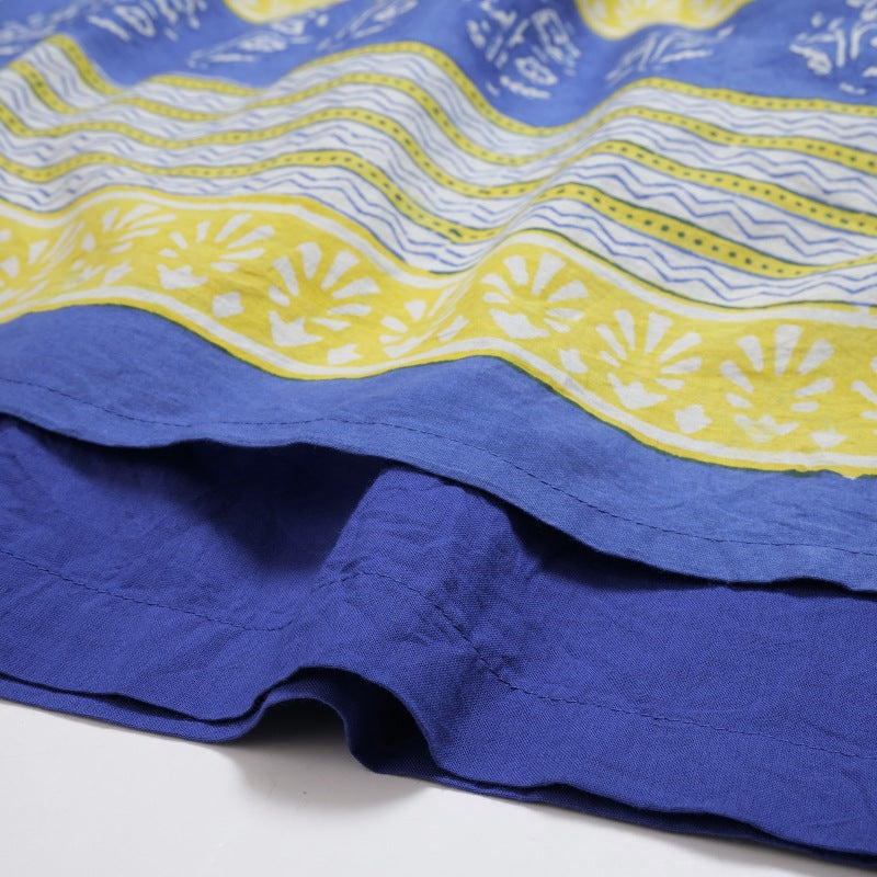 Bagru Panel Print Skirt Pants