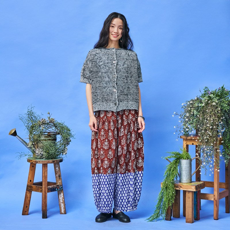 Bicolor Flower Print Pants