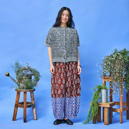 Bicolor Flower Print Pants