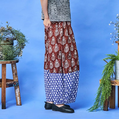 Bicolor Flower Print Pants