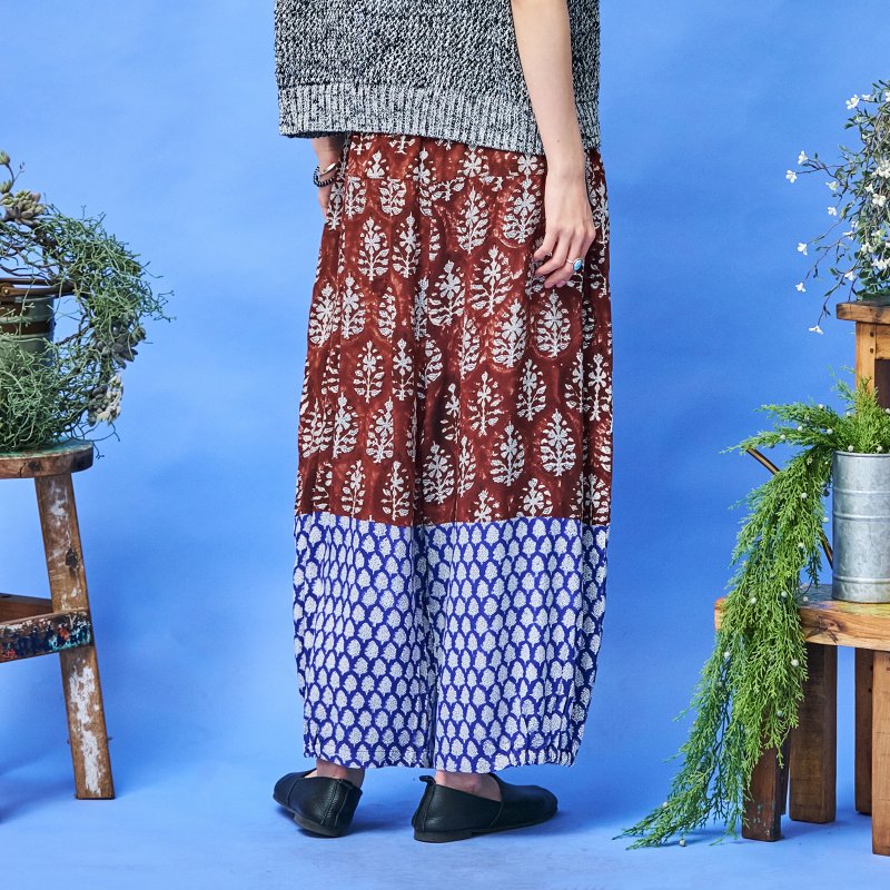 Bicolor Flower Print Pants