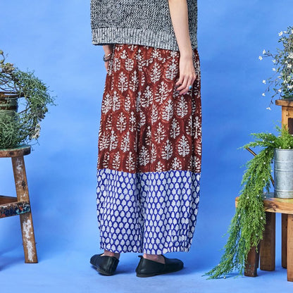 Bicolor Flower Print Pants