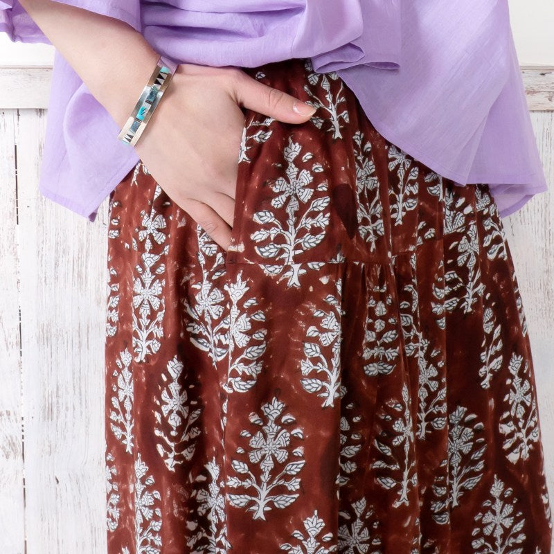 Bicolor Flower Print Pants