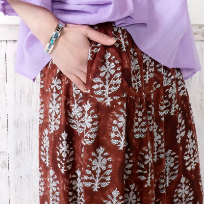 Bicolor Flower Print Pants