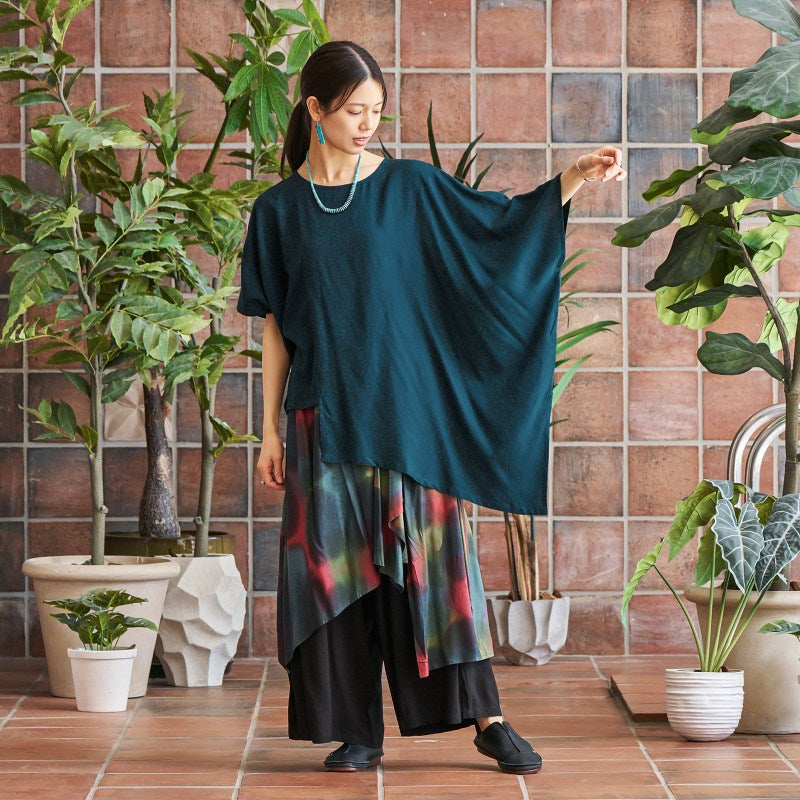 Hand-Painted Solid Skirt Pants