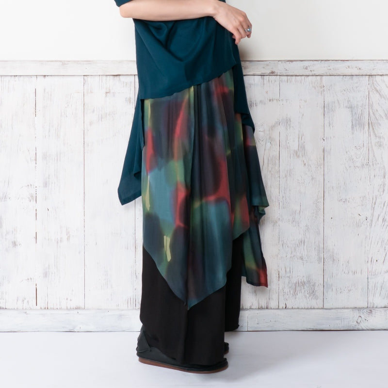 Hand-Painted Solid Skirt Pants