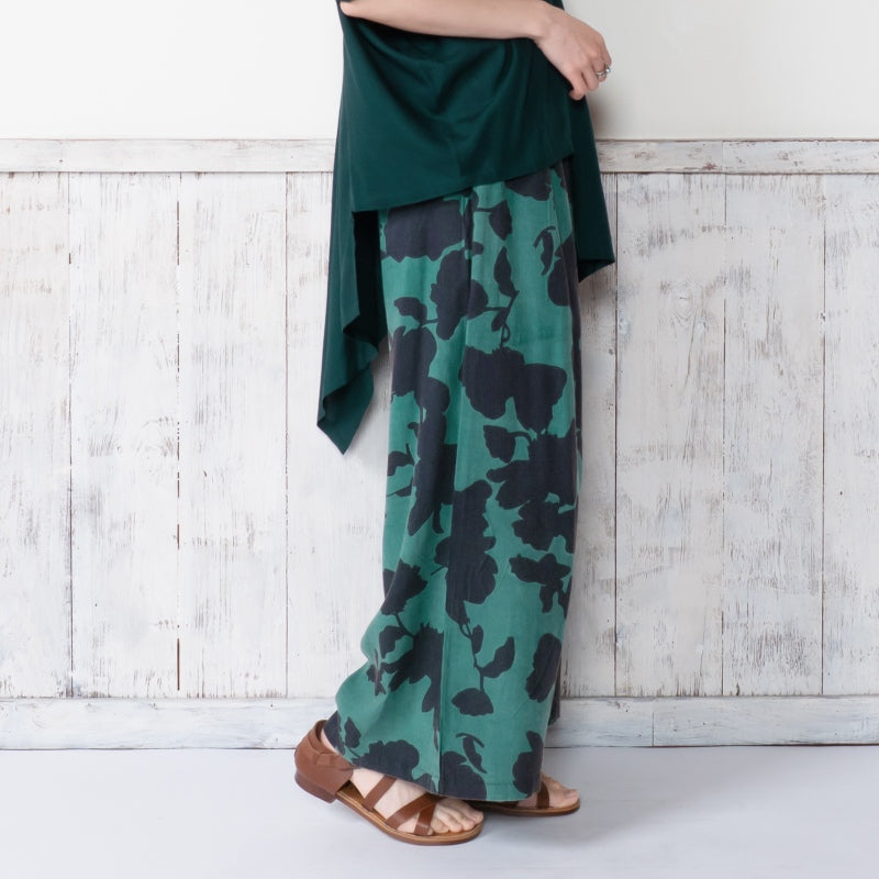 Printed Stone Wash Pants