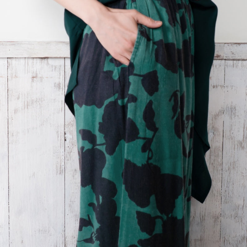 Printed Stone Wash Pants