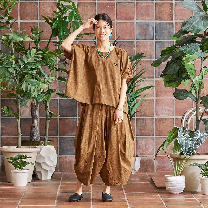 Cotton Hand-Brushing Distorted Pants