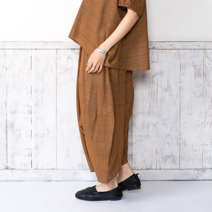 Cotton Hand-Brushing Distorted Pants
