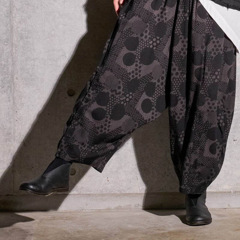 Rayon Dot Print Transformed Pants
