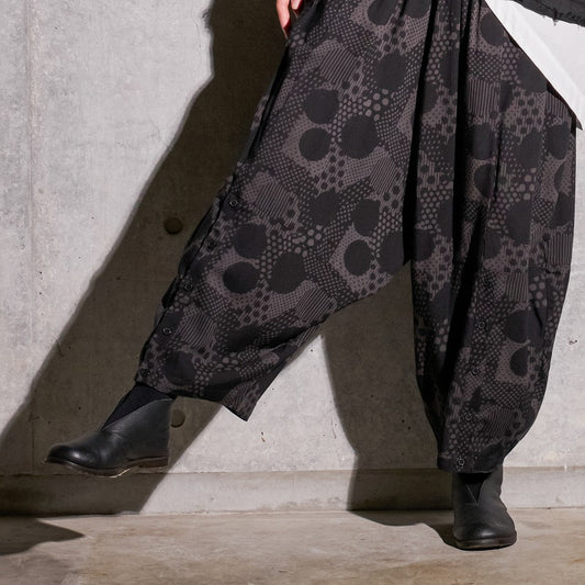 Rayon Dot Print Transformed Pants
