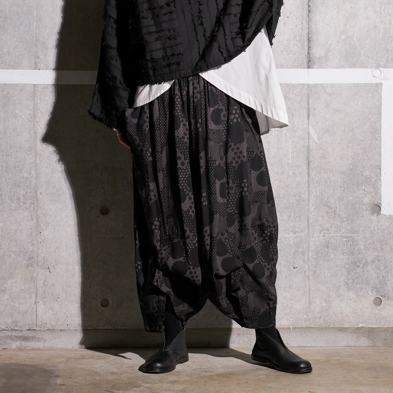 Rayon Dot Print Transformed Pants
