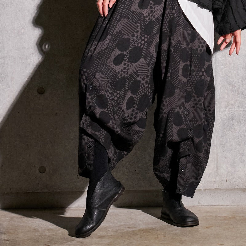 Rayon Dot Print Transformed Pants