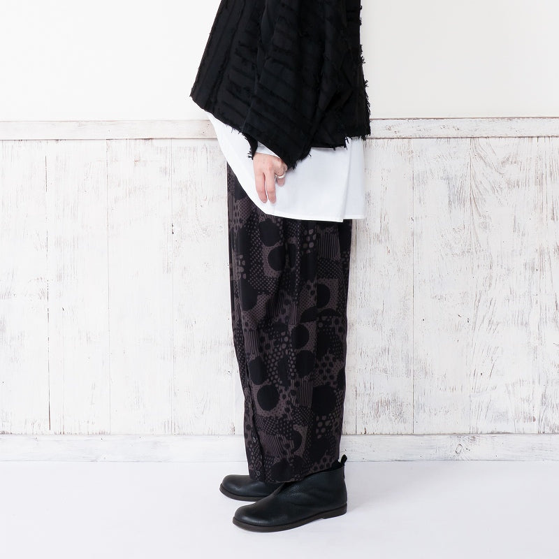 Rayon Dot Print Transformed Pants