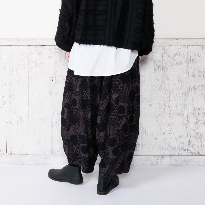 Rayon Dot Print Transformed Pants