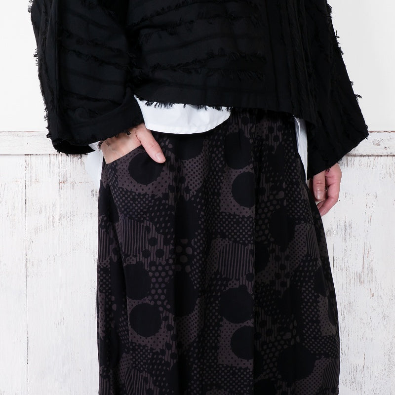 Rayon Dot Print Transformed Pants