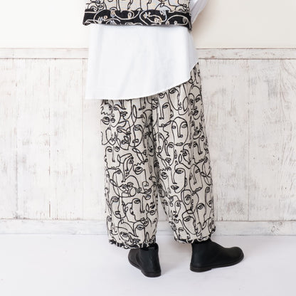 Cotton Two-Face Jacquard Tuck Pants