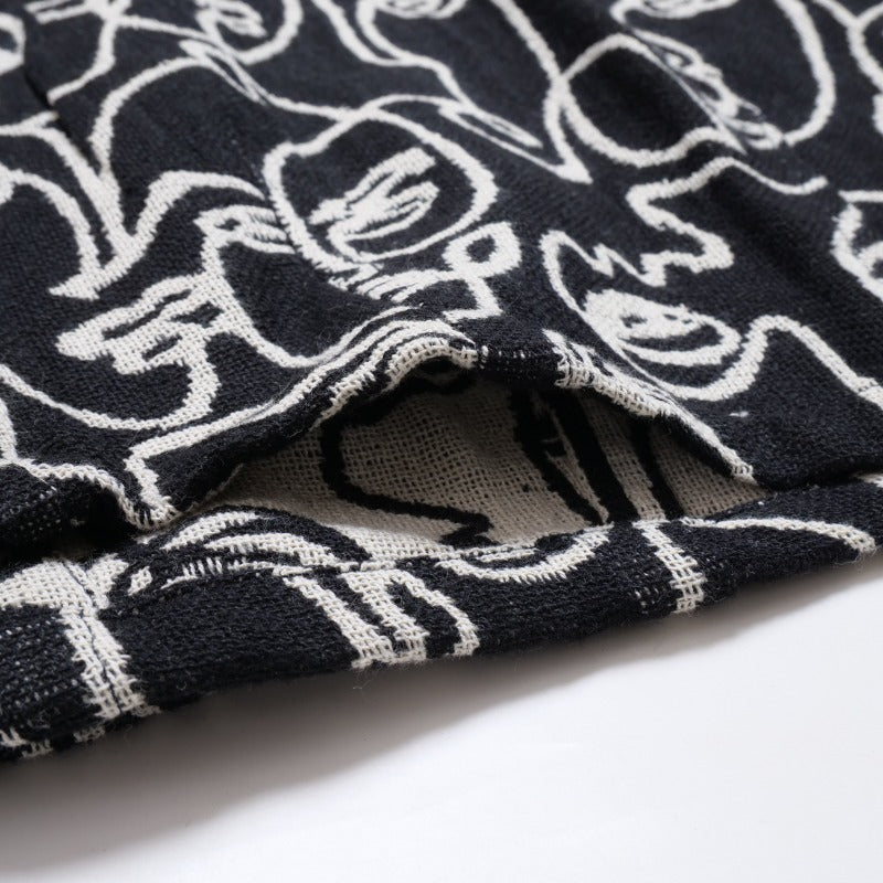 Cotton Two-Face Jacquard Tuck Pants