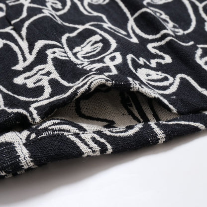 Cotton Two-Face Jacquard Tuck Pants