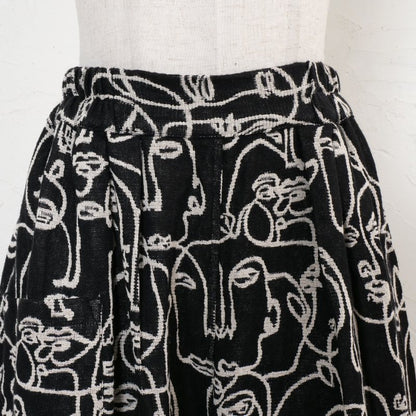 Cotton Two-Face Jacquard Tuck Pants