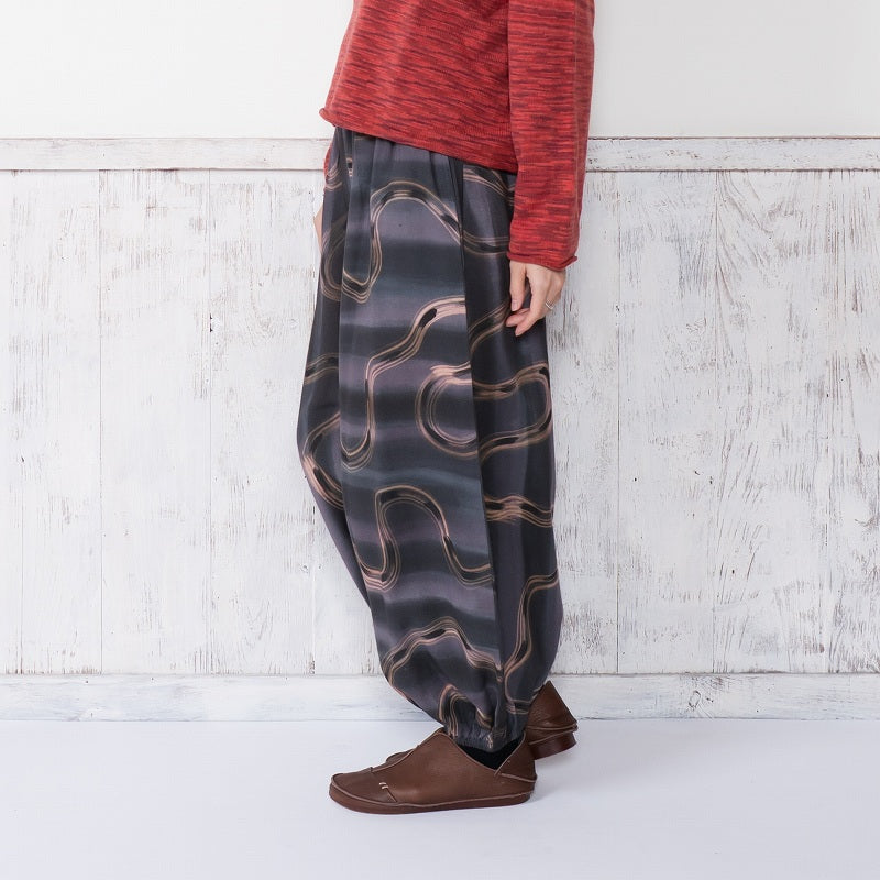 Cotton Hand Brushing Balloon Pants