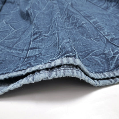 Crushed Denim Patchwork Skirt