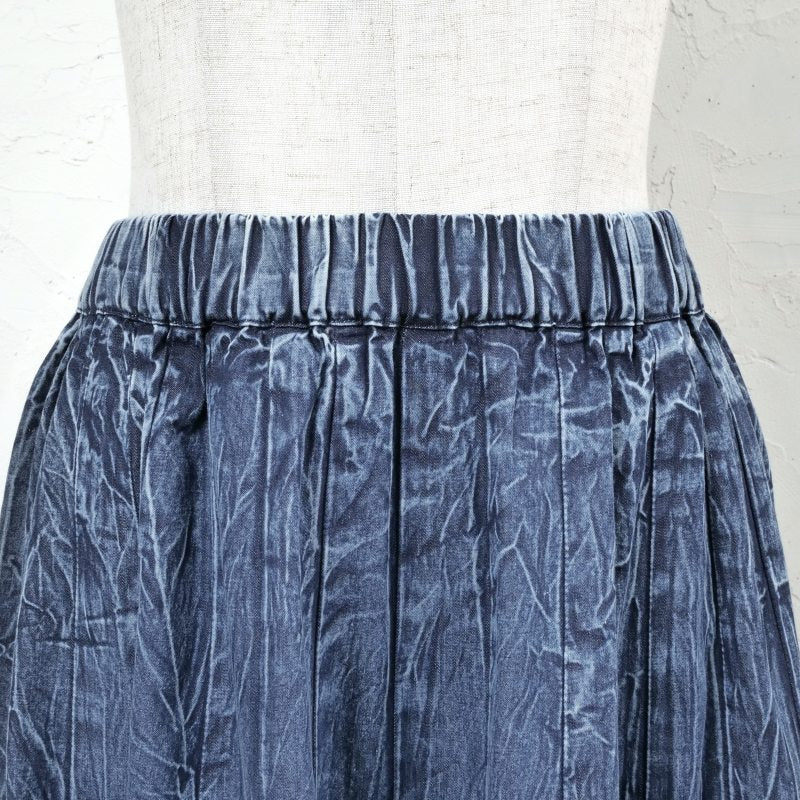 Crushed Denim Patchwork Skirt