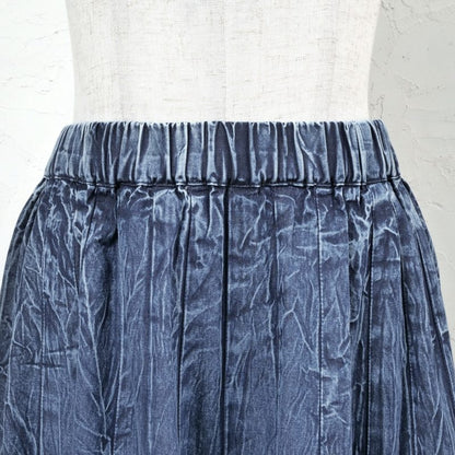 Crushed Denim Patchwork Skirt