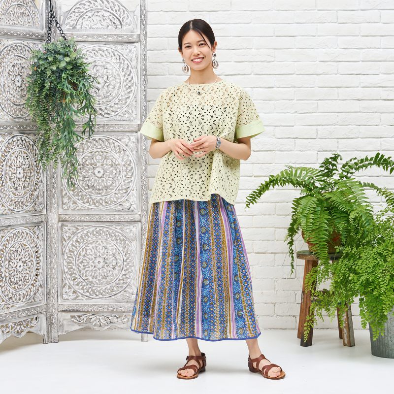 Flower Stripe Skirt N