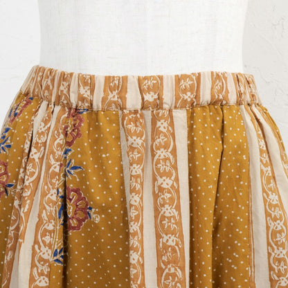 Cotton Flower x Stripe Print Tiered Skirt
